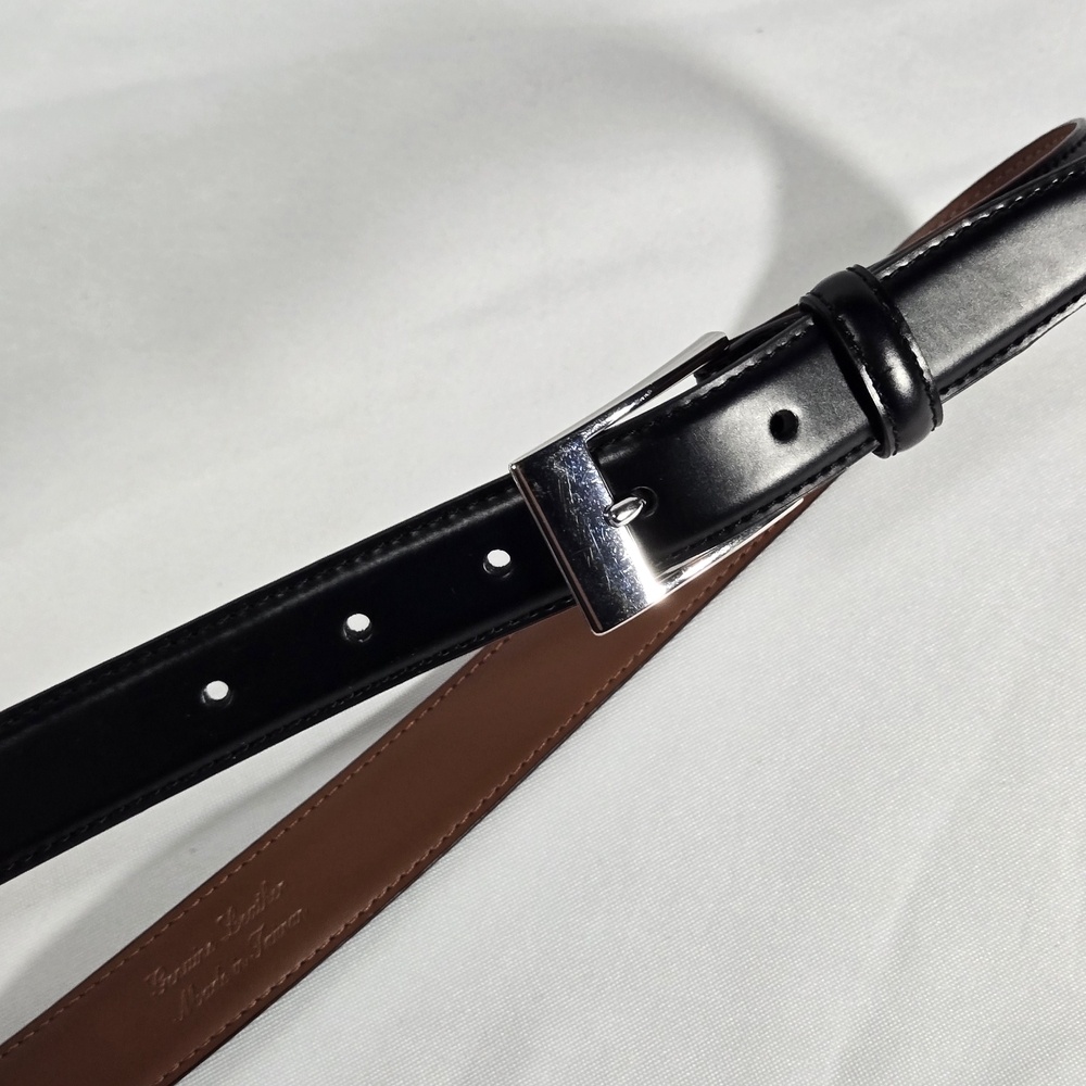 Brooks Brothers Smooth Black Genuine Leather Dress Belt Taiwan - Men's Size 30